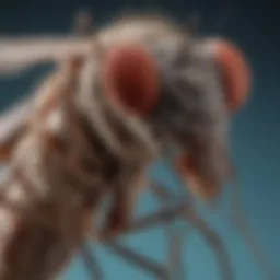 A detailed diagram showcasing mosquito anatomy and its impact on health
