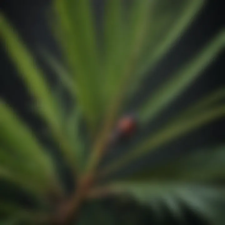 Close-up of a palmetto pest on foliage