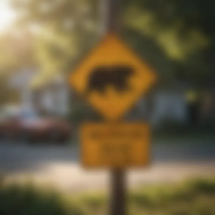 A neighborhood sign warning about bear activity