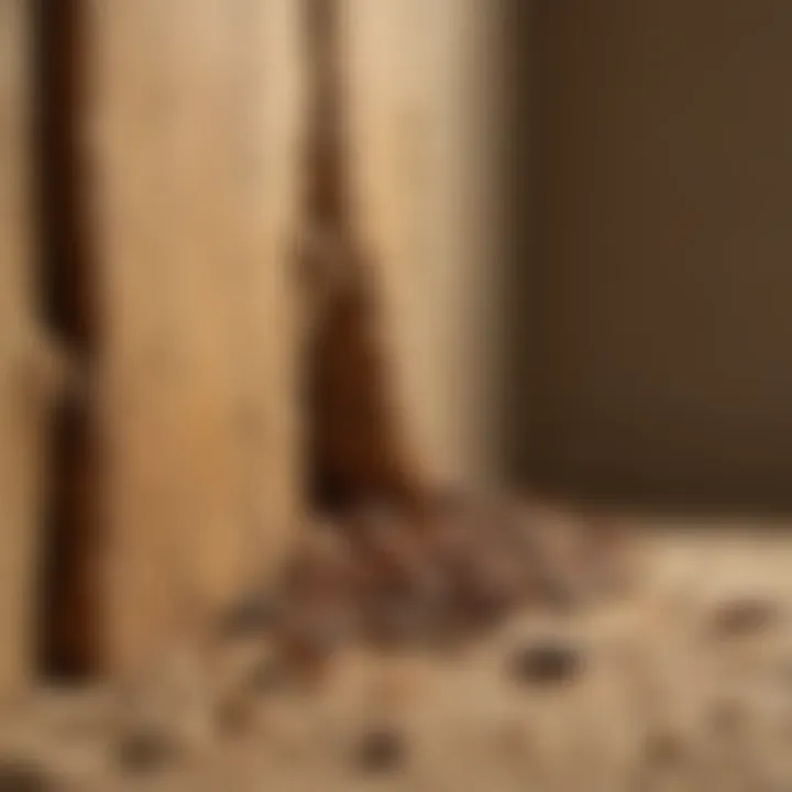 Visual representation of termite damage in a home