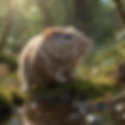 Vole in natural habitat illustrating its behavior