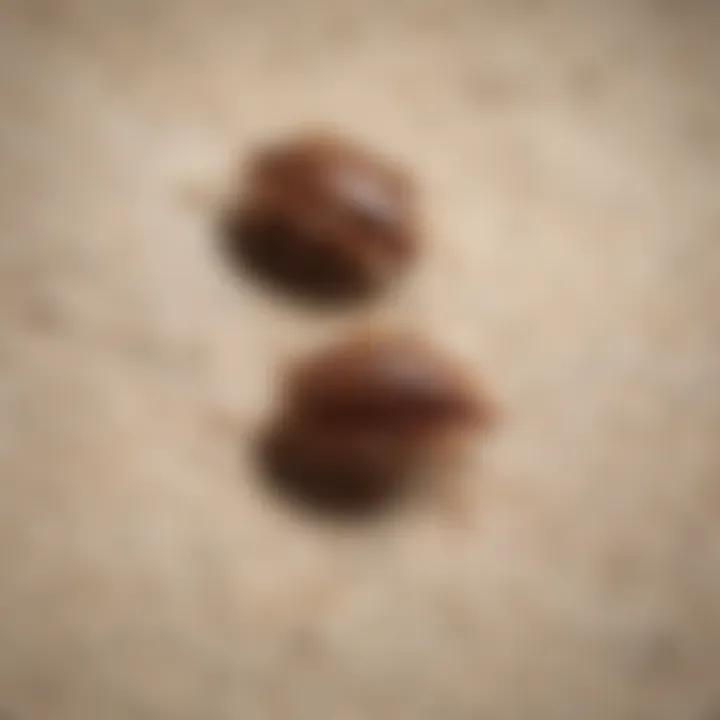 Close-up of bed bugs on fabric material