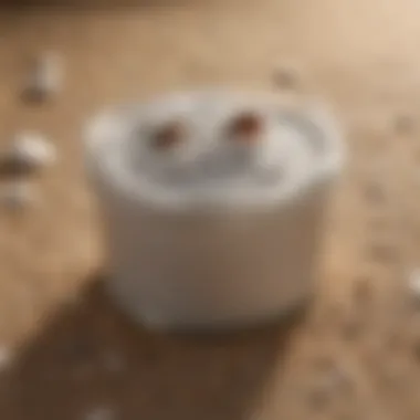 Diatomaceous earth powder in a container