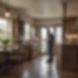 Viking Pest Control Technician Inspecting a Home