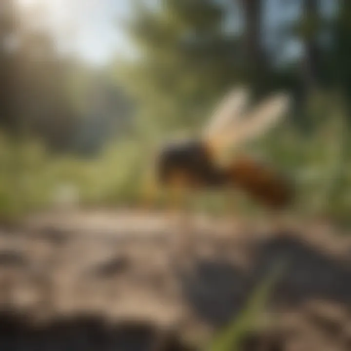 Illustration of wasp behavior patterns and habitats common to Fort Worth