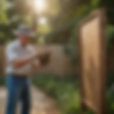 Eco-Friendly Wasp Removal Techniques A professional pest control expert applying eco-friendly wasp removal techniques in a backyard