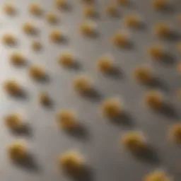 Close-up view of yellow fly paper in use